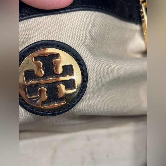 Tory Burch Black T Stitched Tote Bag - Picture 9 of 13